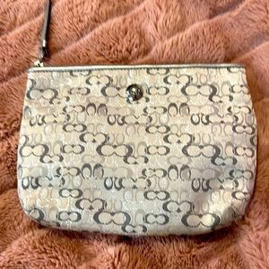 COACH Silver / Gray Makeup Bag